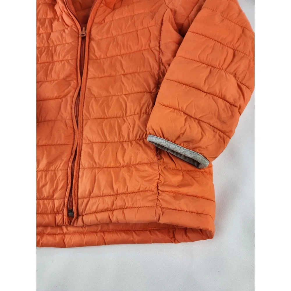 Orange Gap Kids lightweight hooded puffer jacket Full Zip Coat Safety Sz SMALL